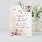 Elegant Mauve Blush Pink Floral Christelijk Wedden Save The Date (Staand voorkant)