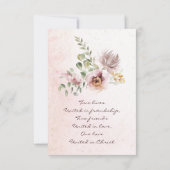 Elegant Mauve Blush Pink Floral Christelijk Wedden Save The Date (Achterkant)