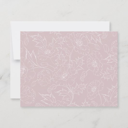 Elegant Mauve Blush Script Weddeninformatie Kaart (Achterkant)