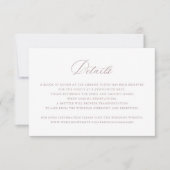 Elegant Mauve Blush Script Weddenschap Details inv Kaart (Voorkant)