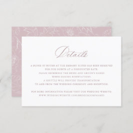Elegant Mauve Blush Script Weddenschap Details inv Kaart