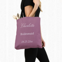 Elegant Mauve Bridesmaid Canvas tas