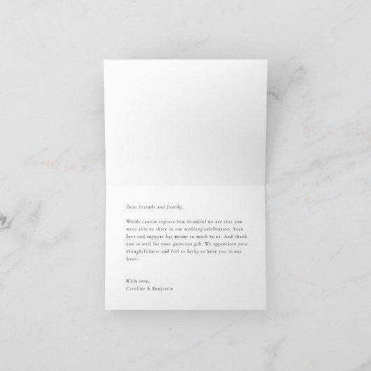 Elegant Mauve Calligraphy Wedding Message Bedankkaart (Binnen)