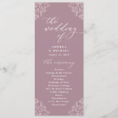 Elegant Mauve  Classic Wedding Programs Programmakaart (Voorkant)