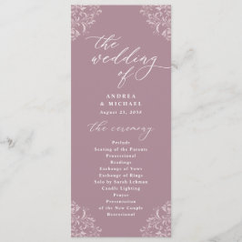 Elegant Mauve  Classic Wedding Programs Programmakaart