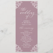 Elegant Mauve  Classic Wedding Programs Programmakaart (Voorkant)