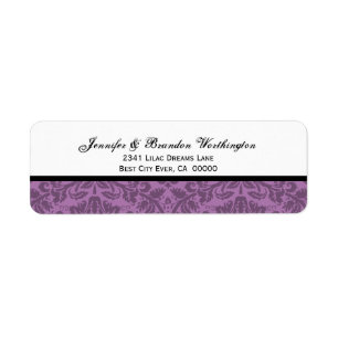 Elegant Mauve Damask Wedding Etiket