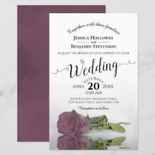 Elegant Mauve Dusty Roos BUDGET Weddenschap Uitnod