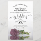 Elegant Mauve Dusty Roos BUDGET Weddenschap Uitnod (Voorkant)