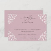 Elegant Mauve Dusty Roos  Klassieke bruiloft RSVP Kaartje (Voorkant / Achterkant)