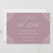 Elegant Mauve Dusty Roos Wedding Save the Date (Voorkant)