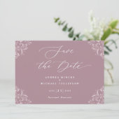 Elegant Mauve Dusty Roos Wedding Save the Date (Staand voorkant)