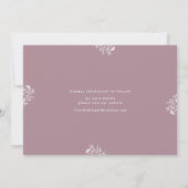 Elegant Mauve Dusty Roos Wedding Save the Date (Achterkant)