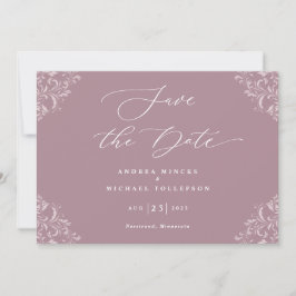 Elegant Mauve Dusty Roos Wedding Save the Date