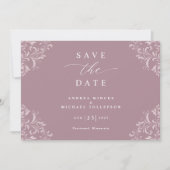 Elegant Mauve Dusty Roos Wedding Save the Date (Voorkant)