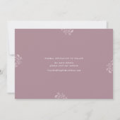 Elegant Mauve Dusty Roos Wedding Save the Date (Achterkant)