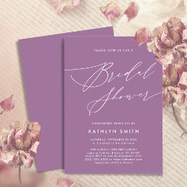 Elegant Mauve Elegant Script Modern Vrijgezellenfe Kaart