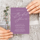 Elegant Mauve Elegant Script Modern Vrijgezellenfe Kaart