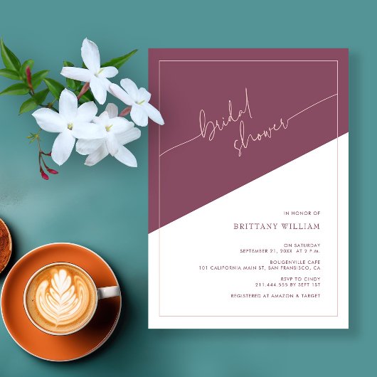 Elegant Mauve en Dusty Roos Vrijgezellenfeest uitn Kaart