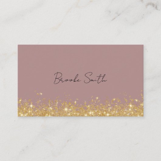 Elegant Mauve en Gold Luxury Visitekaartje (Voorkant)