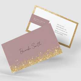 Elegant Mauve en Gold Luxury Visitekaartje