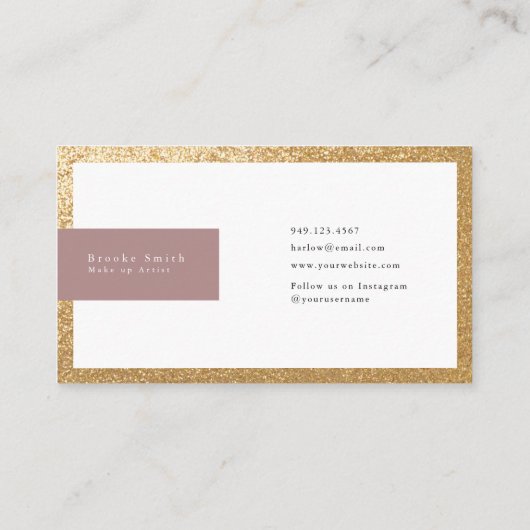 Elegant Mauve en Gold Luxury Visitekaartje (Achterkant)