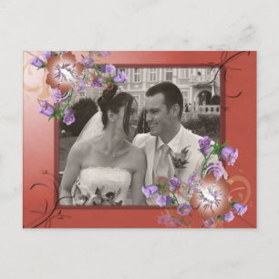 Elegant Mauve & Fancy Flowers Lijst Aangepaste fot Briefkaart