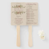 Elegant Mauve Floral & Greenery Wedding Programme Handwaaier (Voorkant en achterkant)
