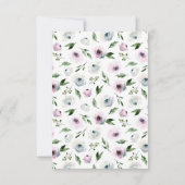 Elegant Mauve Floral heeft de datum opgeslagen Aankondiging (Achterkant)