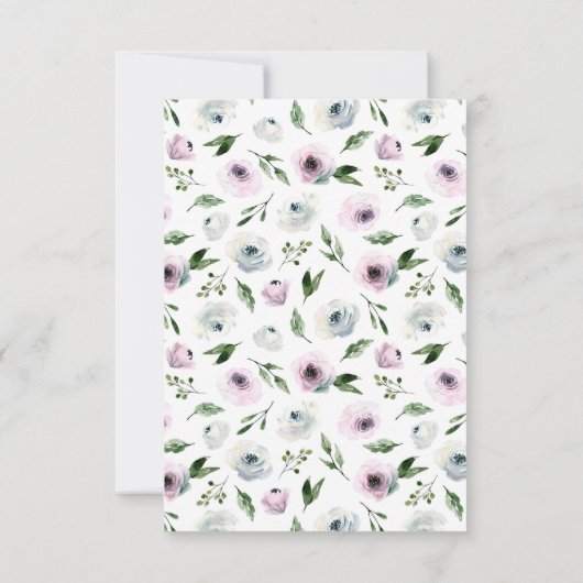 Elegant Mauve Floral heeft de datum opgeslagen Aankondiging (Achterkant)