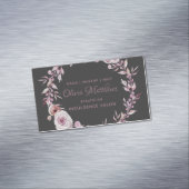 Elegant Mauve Floral Krans Lijst Vrouwelijk Magnetisch Visitekaartje (Voorbeeld)