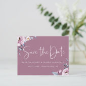 Elegant Mauve Floral Save the Date Aankondigingskaart (Staand voorkant)
