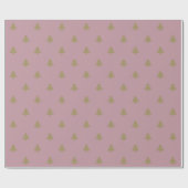 Elegant mauve Gold Kerstbomen patroon Cadeaupapier (Vlak)