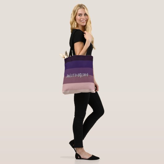Elegant Mauve Gradient Tote Bag (Op model)