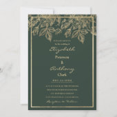 Elegant mauve green gold luxe floral Wedding Kaart (Voorkant)
