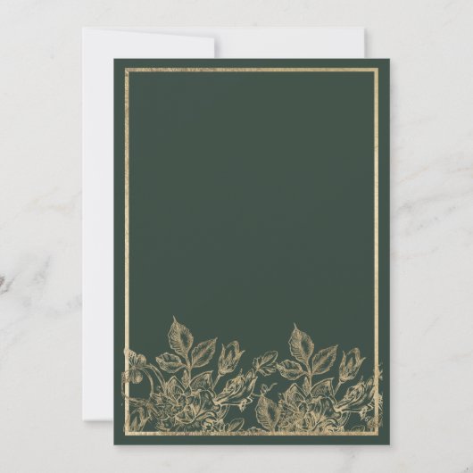 Elegant mauve green gold luxe floral Wedding Kaart (Achterkant)