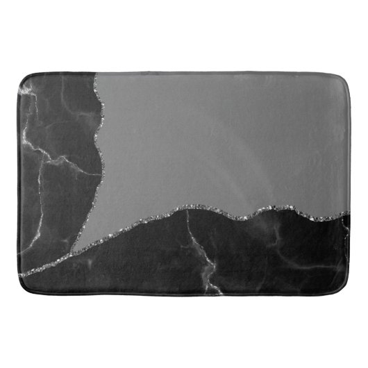 Elegant Mauve grijs faux glitter marmer Badmat (Voorkant)