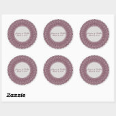 Elegant mauve & grijs kant aangepaste sticker (Vel)
