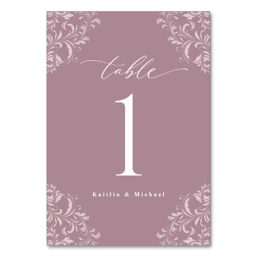 Elegant Mauve  Klassic Small Wedding Kaart (Voorkant)