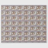 Elegant Mauve Merry Christmas Photo Collage Cadeaupapier (Vlak)