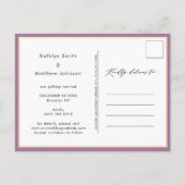 Elegant Mauve Modern Photo Wedding Save the Date Aankondigingskaart (Achterkant)
