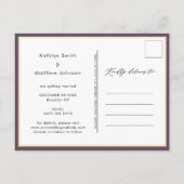 Elegant Mauve Modern Script Wedding sparen de Datu Aankondigingskaart (Achterkant)
