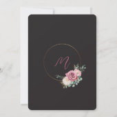 Elegant Mauve & Moody Black Wedding Invitation Kaart (Achterkant)