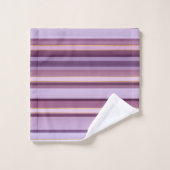 Elegant Mauve Paars Striped Patroon Bad Handdoek (Wasdoekje)
