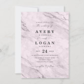 Elegant Mauve Paarse Marble & Glitter Wedding Kaart (Voorkant)