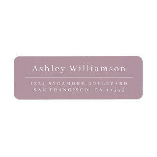 Elegant Mauve Paarse retour adreslabel Etiket