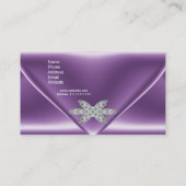 Elegant Mauve Paarse Silver Diamond Jewel Visitekaartje (Achterkant)