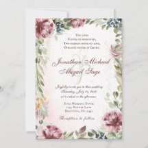 Elegant Mauve Pink Peony Floral Christelijk bruilo