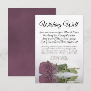 Elegant Mauve Pink Rose Wedding Well Poem Informatiekaartje
