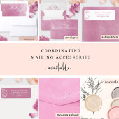 Elegant Mauve Pink Waterverf, bruiloft Uitnodigingen Wikkel